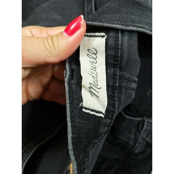 MADEWELL Women's 9" High Riser Skinny Skinny Jeans Black Zip Fly Size 25 - Picture 4 of 10